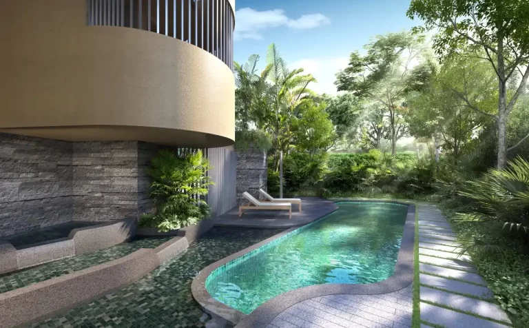 The Giverny Residences level 1 garden and pool