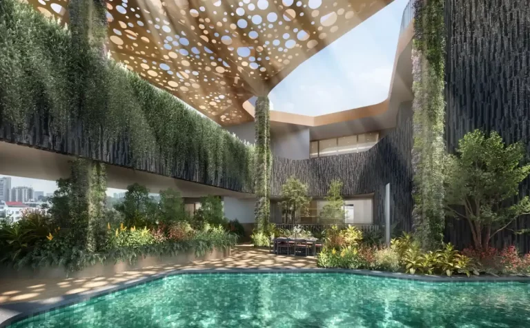 The Giverny Residences level 4 roof terrace and pool