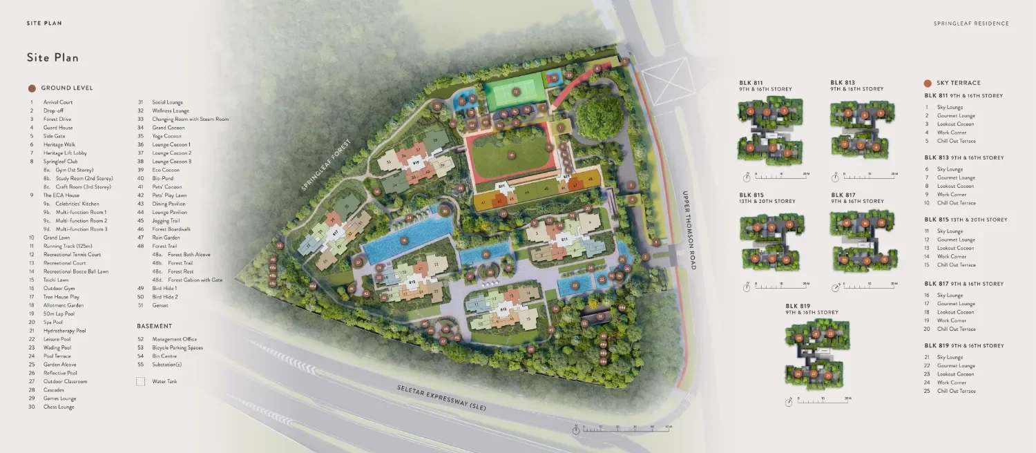 Springleaf Residence Site Map and Facilities