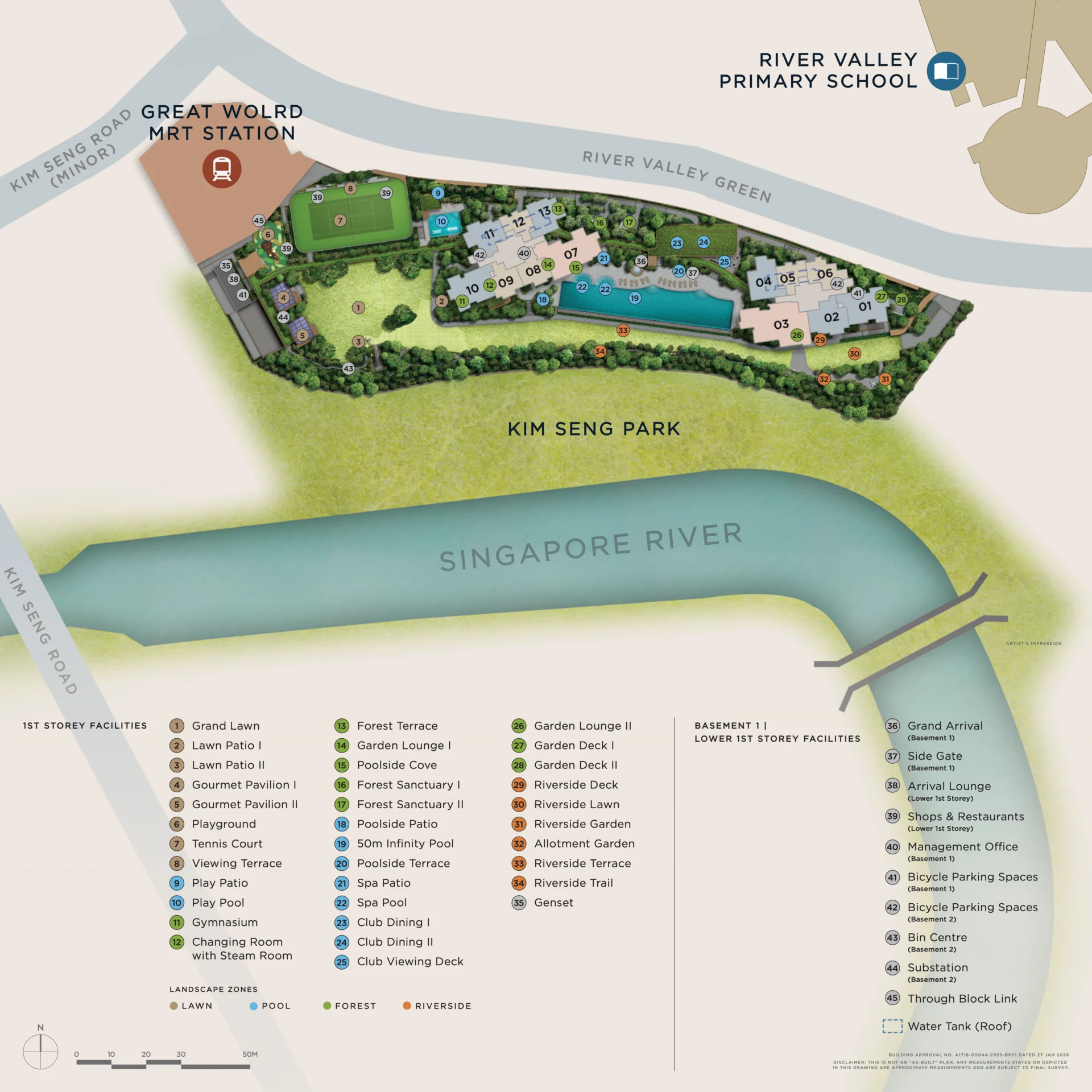 River Modern site plan and facilities