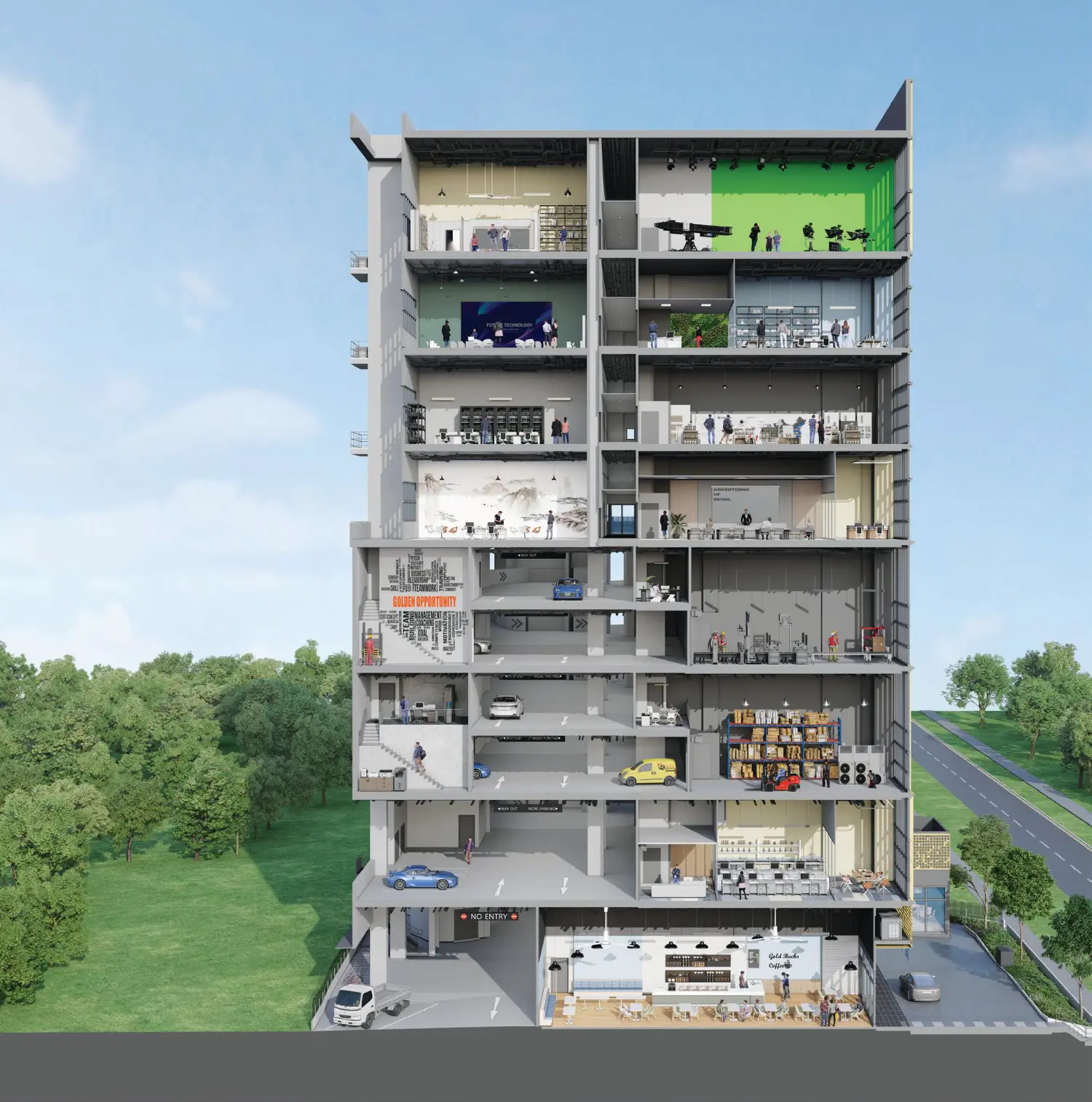 CT Gold @ Macpherson sectional diagram showing storey heights and layout