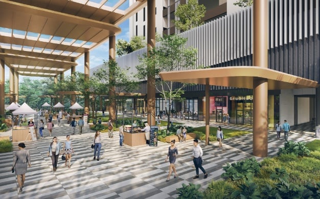 Gourmet Xchange central plaza kiosk and canteen artist impression