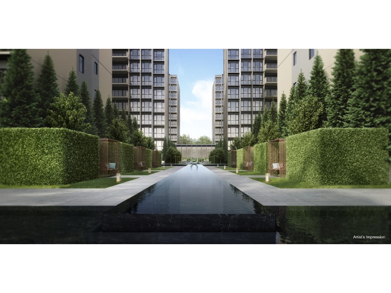 Coastal Cabana EC – Grand Boulevard Water Feature Hedges