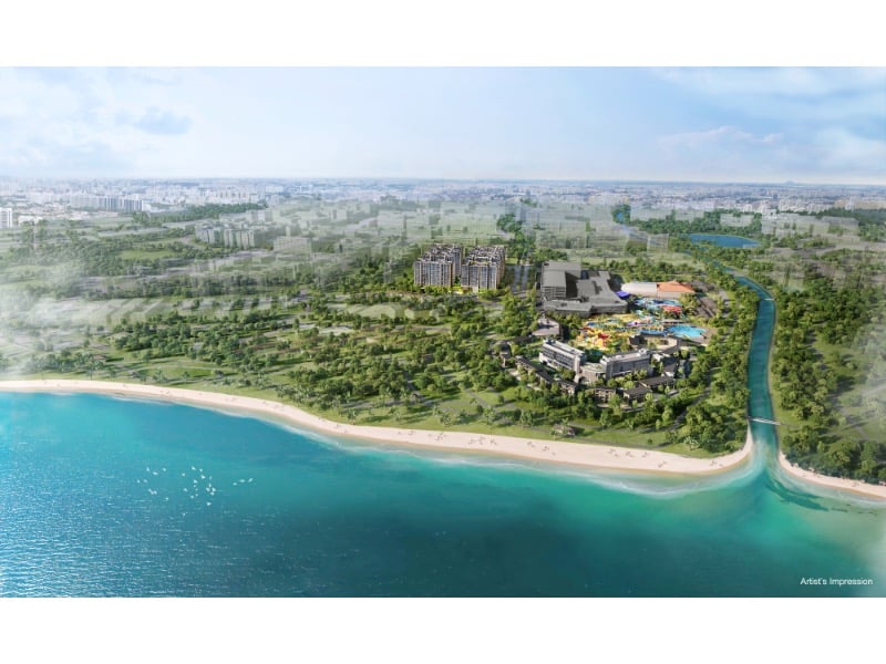 Coastal Cabana EC – Seafront Aerial View, Pasir Ris Beach