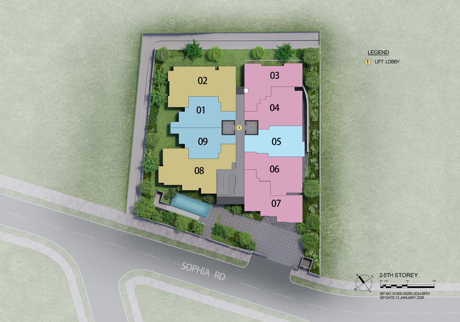 Sophia Meadow Second to Fifth Floor Site Plan